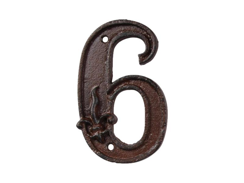 Esschert Design Hausnummer 6  aus Gusseisen Design Hausnummer 6