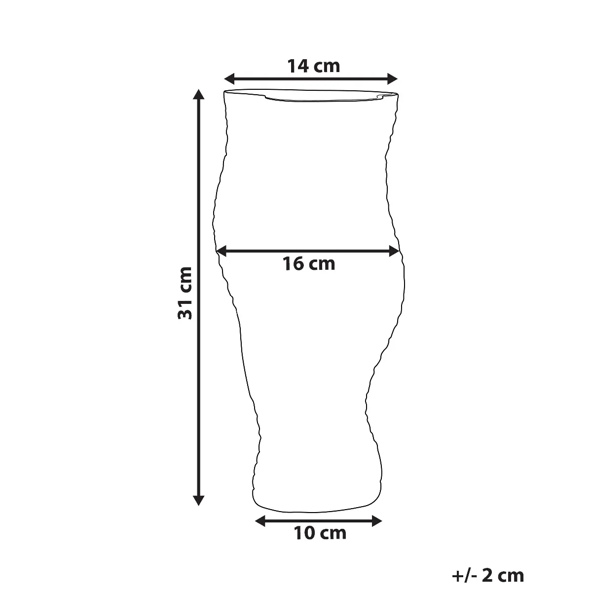 Beliani Vase DYTIKO - Verre Gris 31 cm