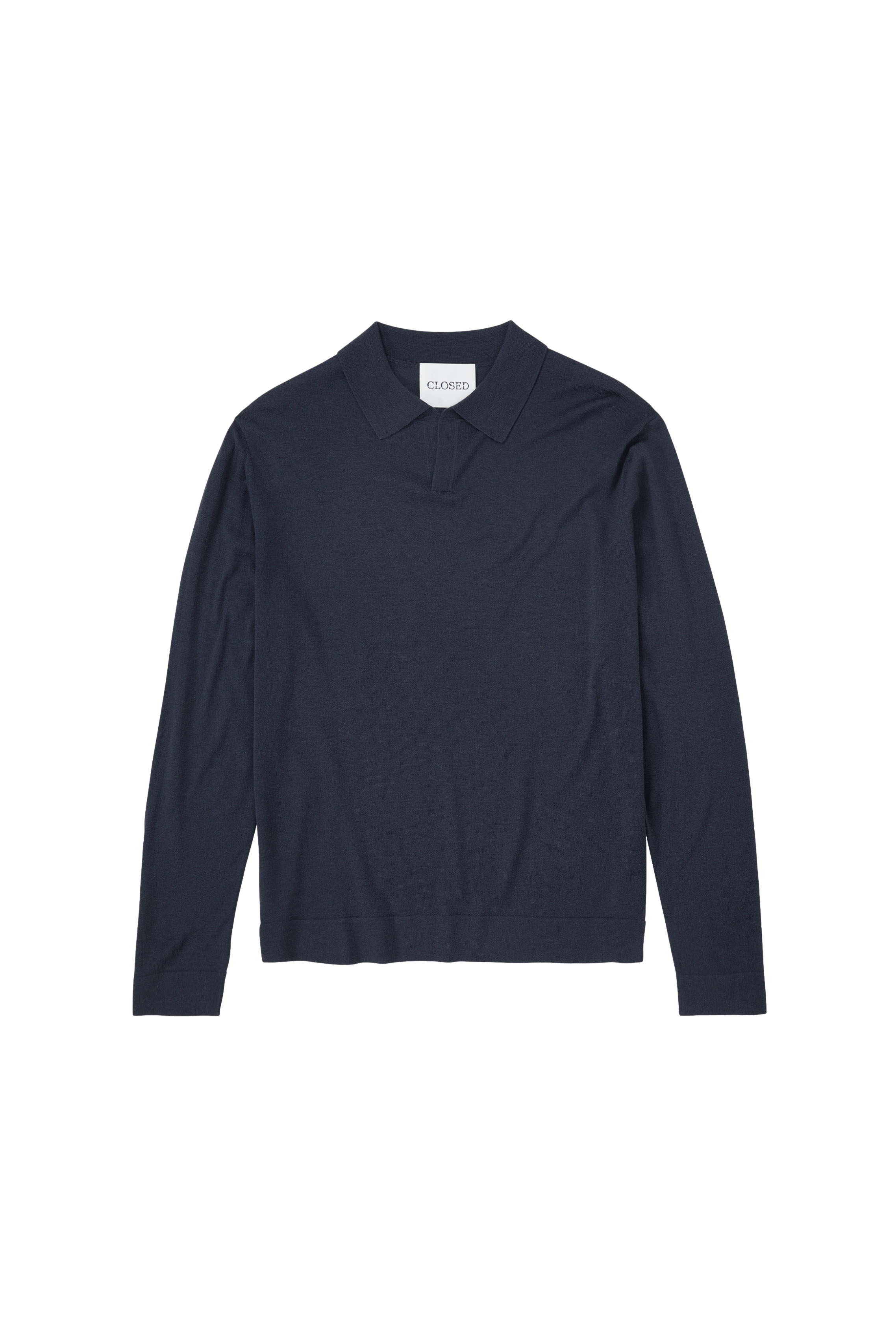 Polo manches longues en laine et cachemire | Bleu