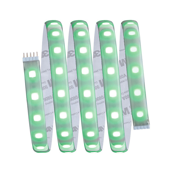 Strip LED intégré dimmable autocollant MaxLED 500 Paulmann 16W 600lm Argent mat blanc chaud L.1,5m x H.0,3 x P.0,3cm