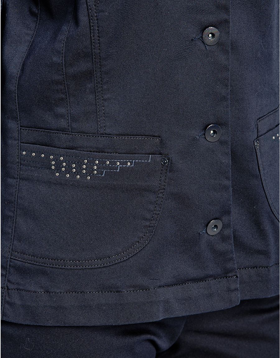Veste jean denim sans col