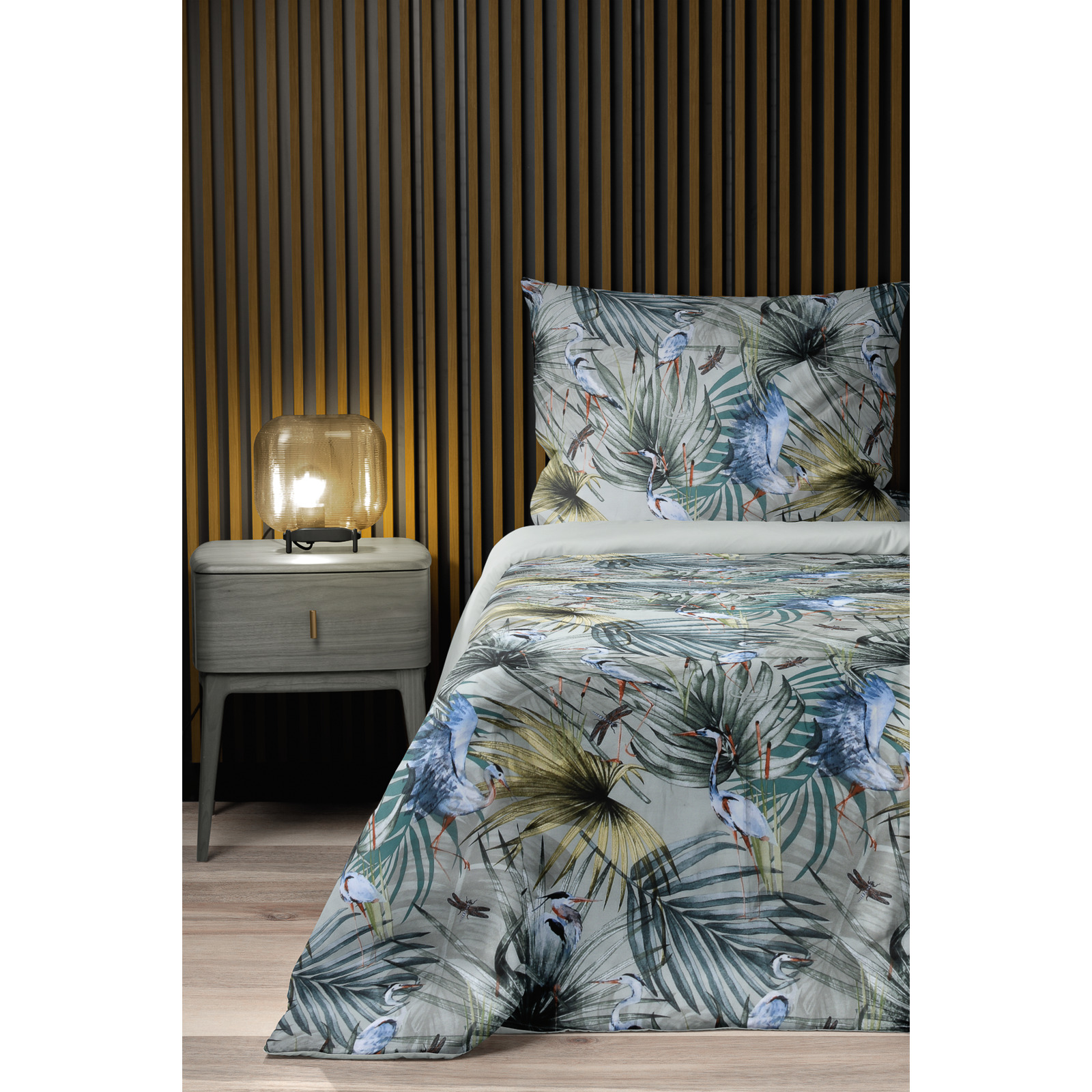 Bettwäsche Satin Palma grau 50x70 Kissenbezug