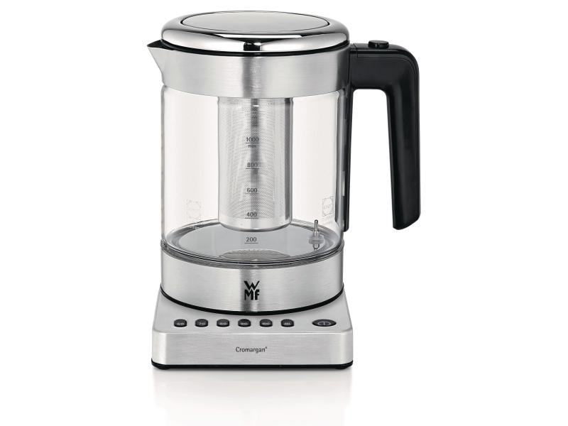 WMF Wasserkocher KÜCHENminis Vario 1 l, Silber Glaswasserkocher mit LED-Innenbeleuchtung