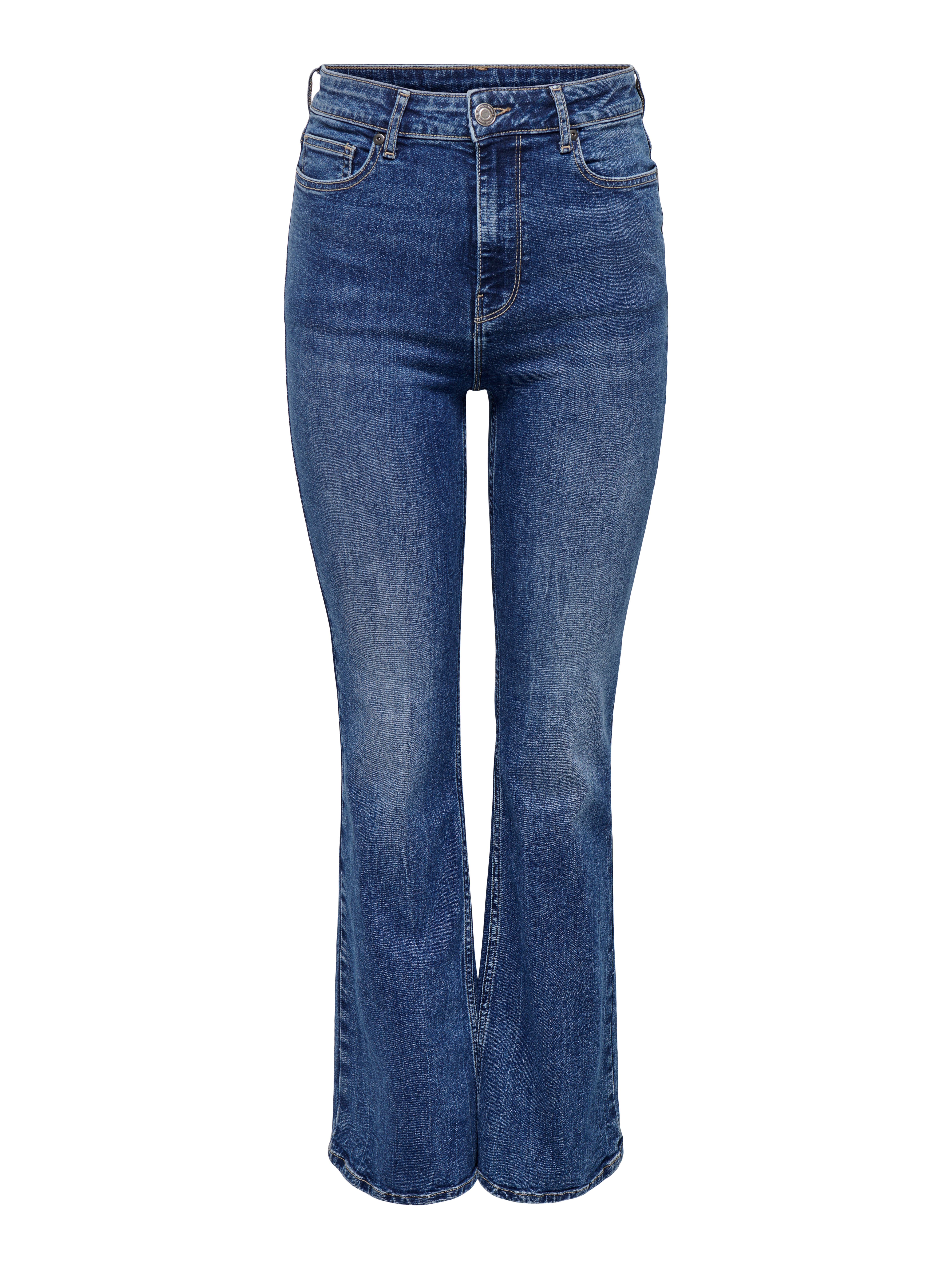 ONLLUNA Hohe Taille Ausgestellt Jeans Dark Blue Denim