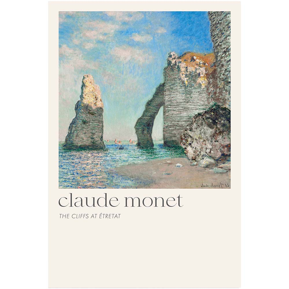 Poster Claude Monet - The cliffs at Étretat 30x45 cm