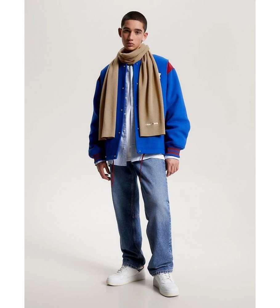Cachecol Tommy Jeans com logotipo bordado, marrom