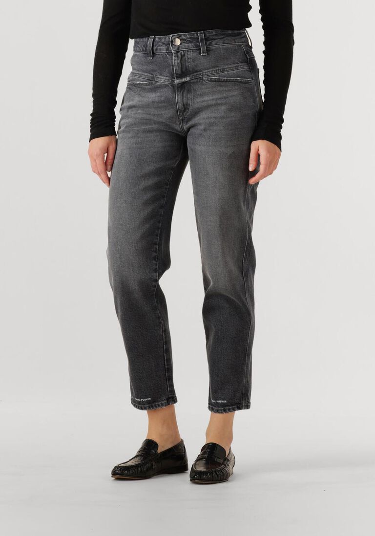 donkergrijze closed mom jeans pedal pusher 3