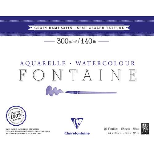 Clairefontaine FONTAINE Aquarellblock halbsatiniert