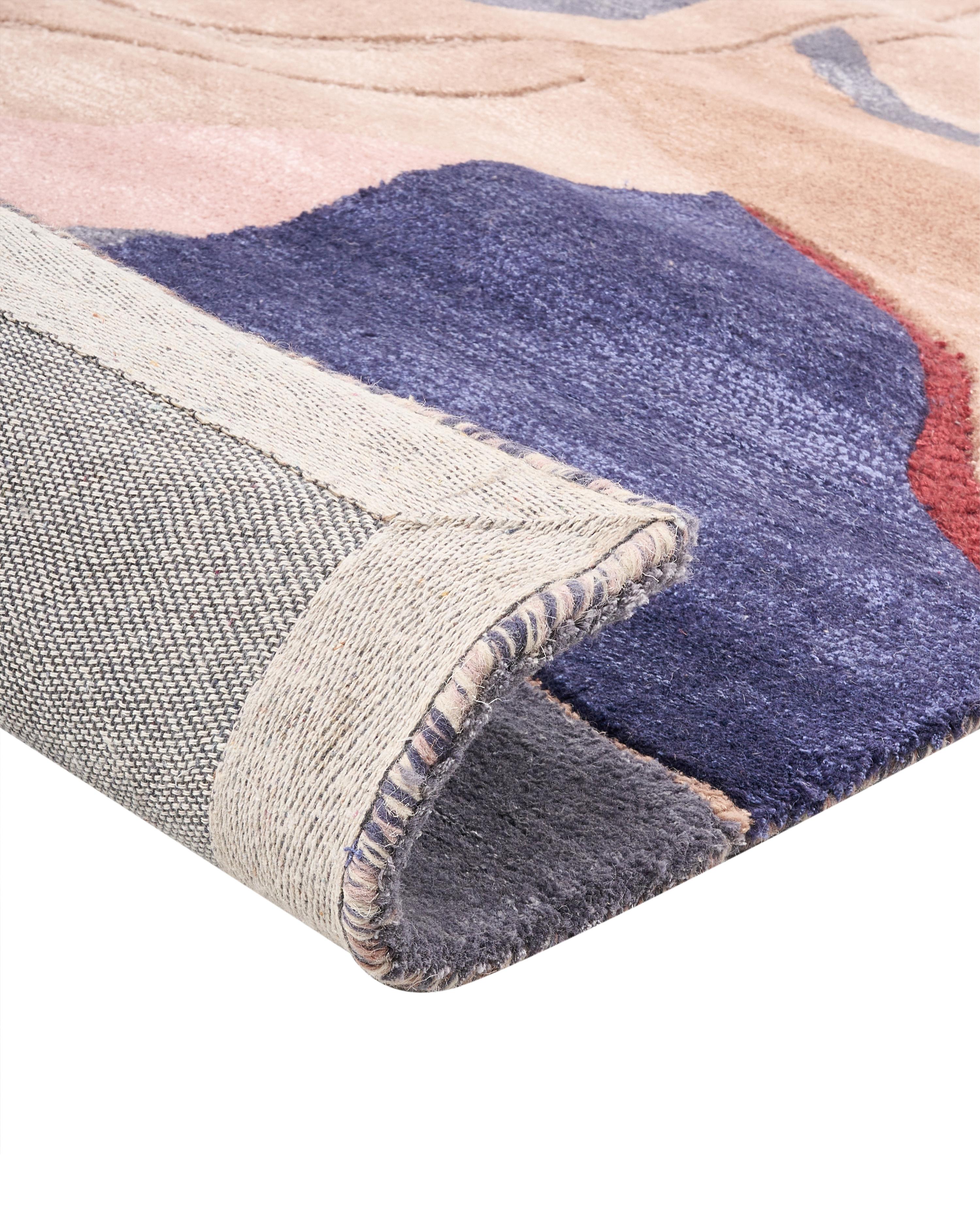 Vloerkleed ALMORA Beige/blauw 160 x 230 cm Viscose