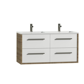 Tiger badkamermeubel Boston 120cm chalet eik/wit met grepen RVS