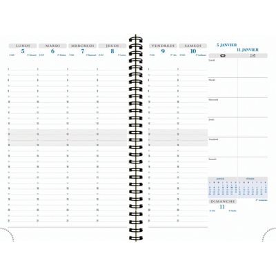 Agenda de bureau Kaa All in One Visuel Horizons 20S spiralé - 1 semaine sur 2 pages - Carnet de notes - 15 x 21 cm - Noir - Exacompta