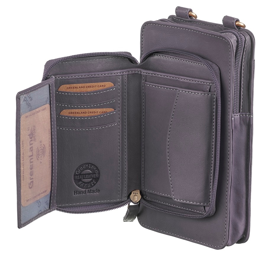 GreenLand Nature Handytasche »NATURE Soft« mit aufgesetzter Börse und RFID-Schutz