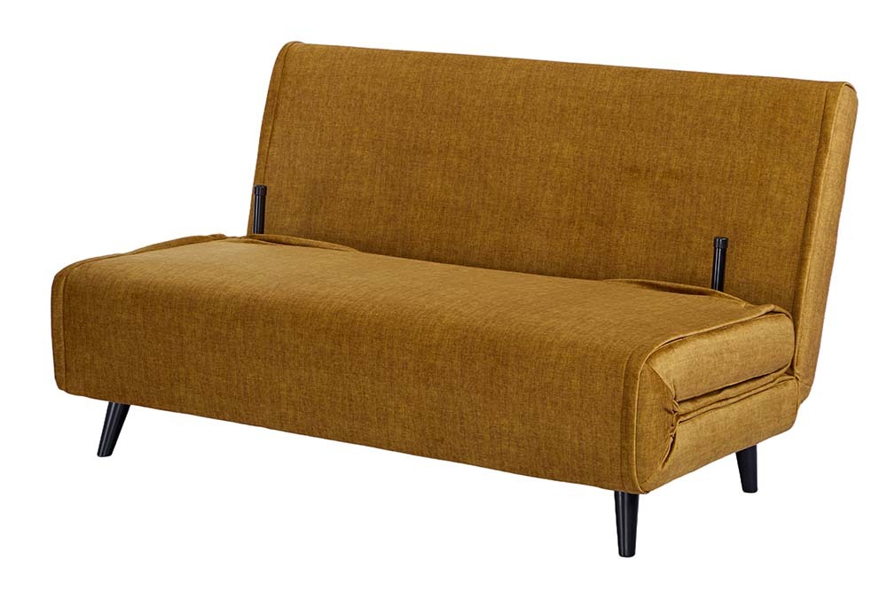 Retro Schlafsessel SMART MULTIFUNCTION 140cm senfgelb Vogue Velours Samt Bettfunktion