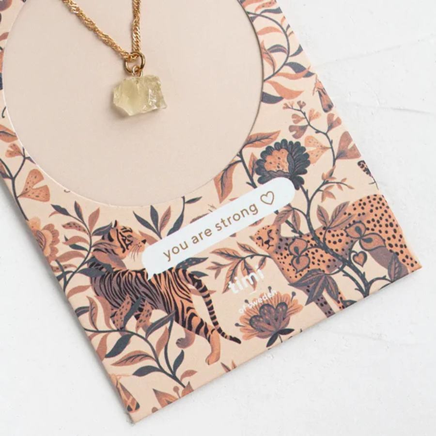 Timi Of Sweden You Are Strong Citrine Necklace Gold