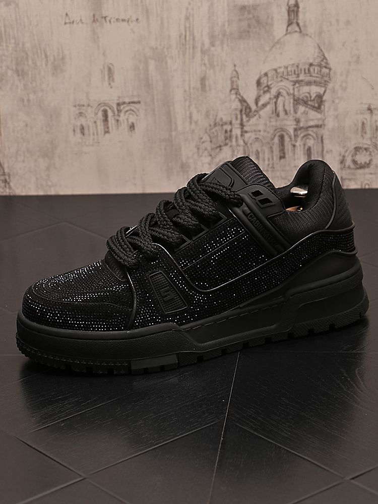 Mr Ozera - Sneakers met vetersluiting en strass