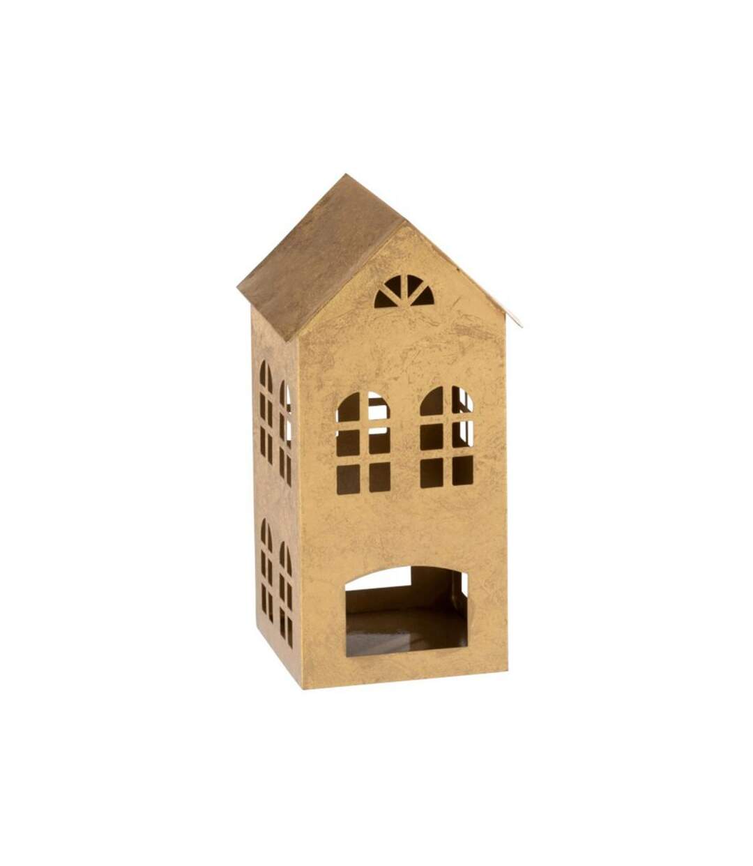 Paris Prix - Bougeoir En Métal maison Alpha 28cm Or