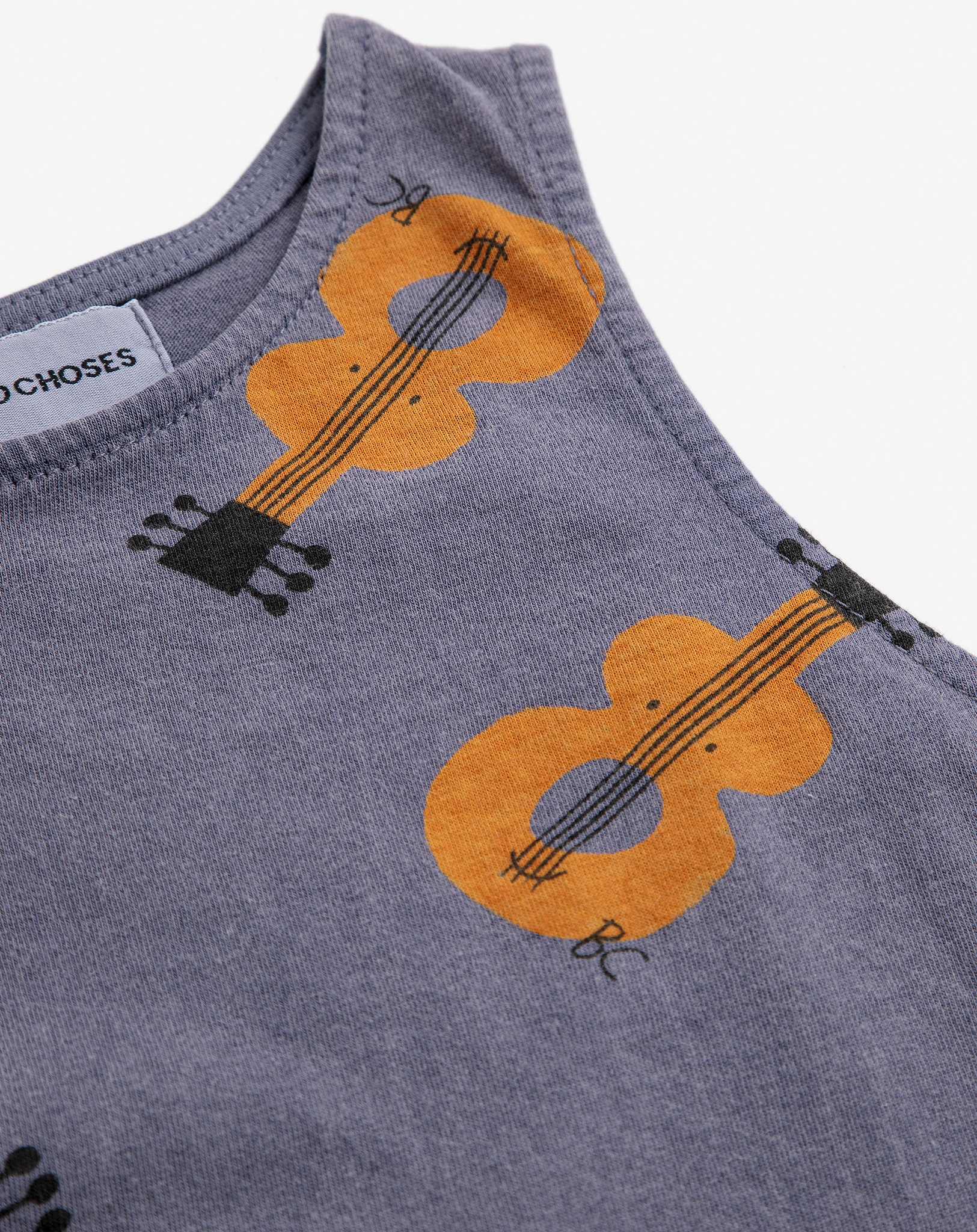 Kleid ACOUSTIC GUITAR AOP ärmellos in prussian blue