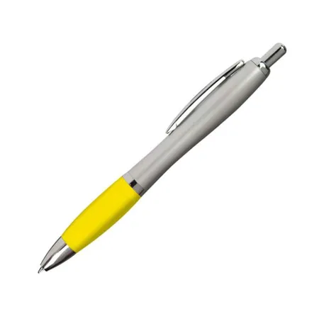 Macma Kugelschreiber mit satiniertem Gehäuse, silber-gelb, 20 Stück
