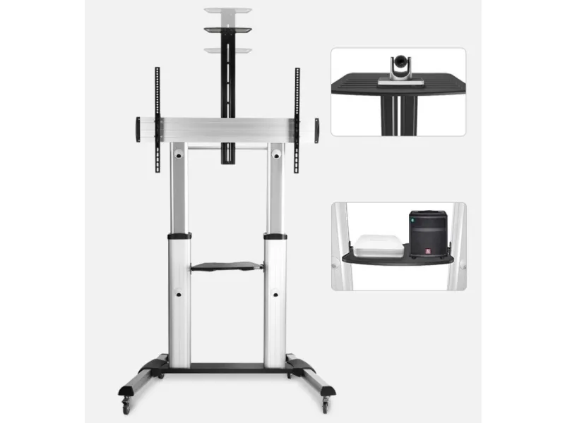 Techly ICA-TR24, Sølv, Sølv, 1 hylder, Sort, 100 kg, 2,54 m (100