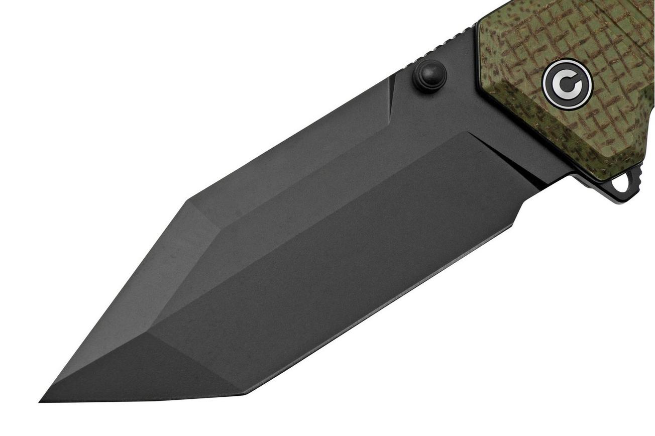 CIVIVI Bhaltair C23024-3 Green Burlap Micarta, Black Blade, zakmes