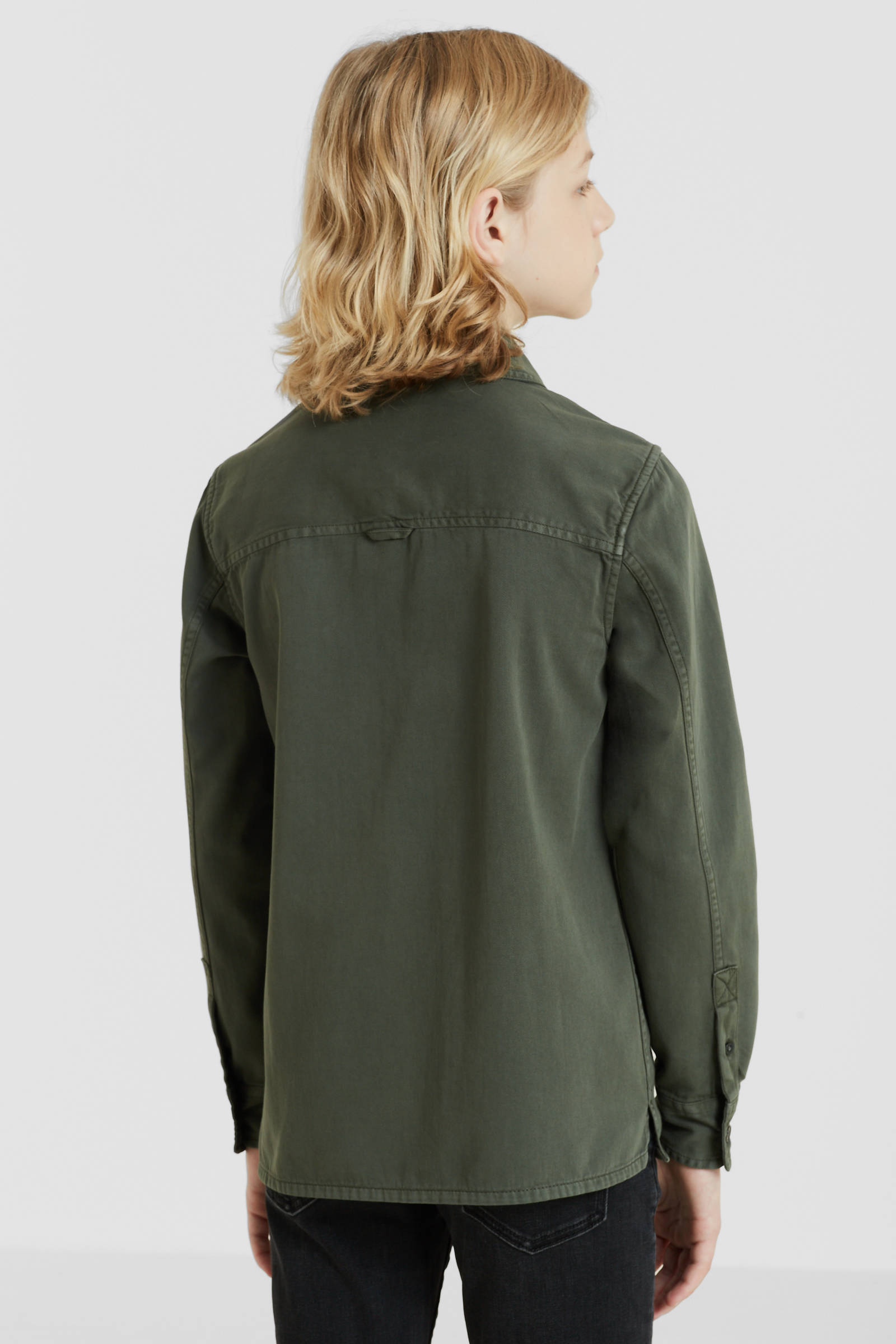anytime twill overhemd khaki