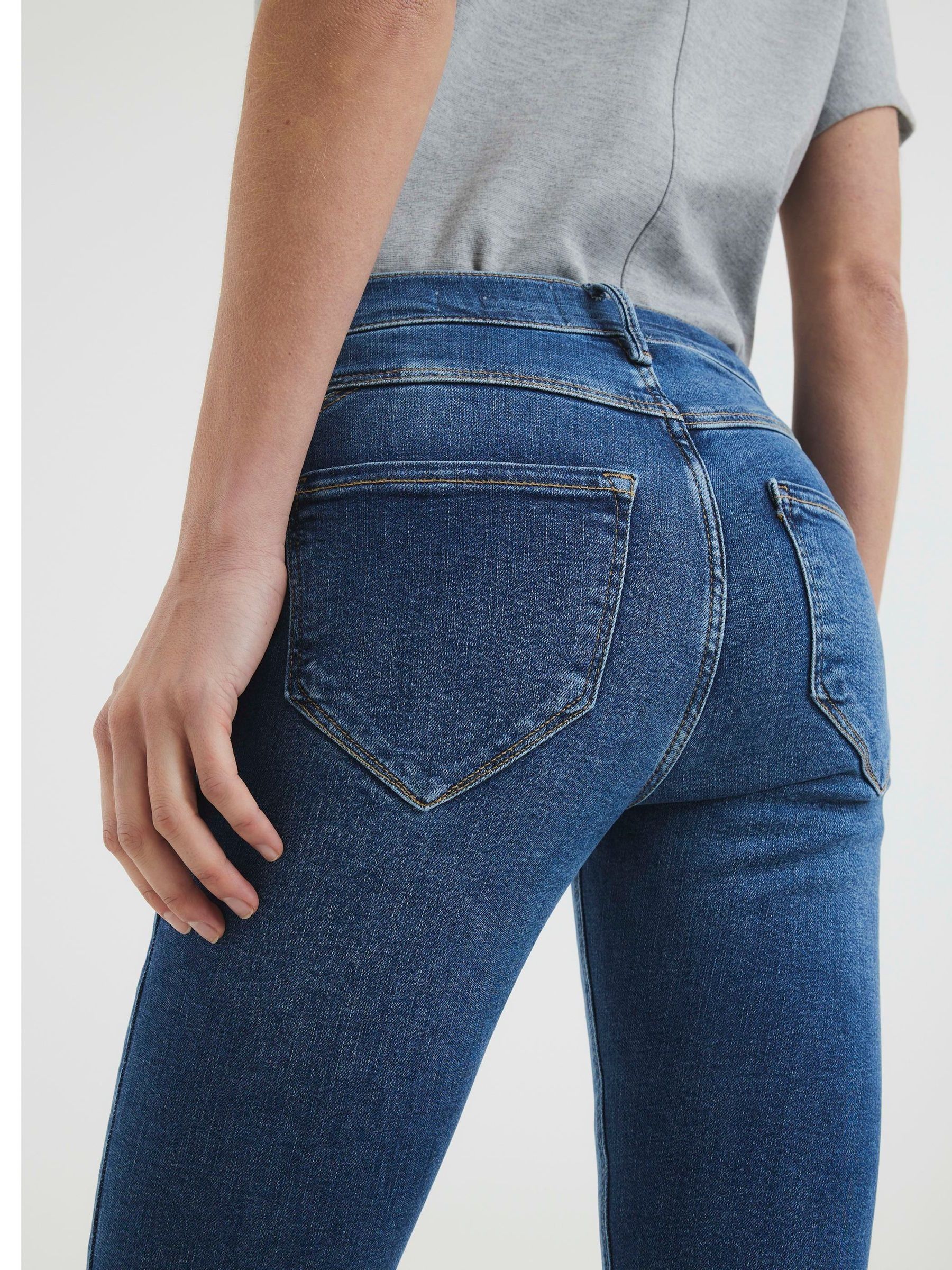 Donkerblauw - River Island - Billenvormgevende skinny jeans met halfhoge taille