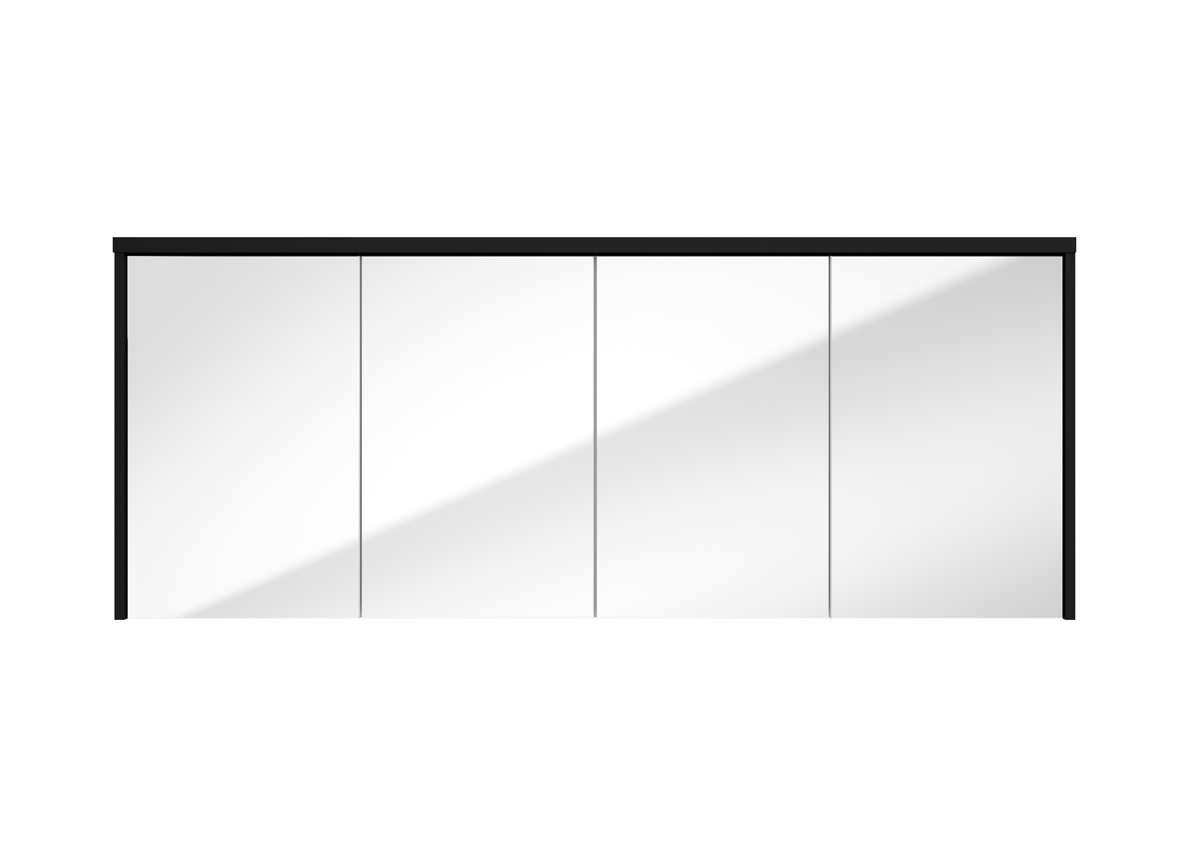 Fontana Basic spiegelkast 157cm met 4 deuren zwart mat