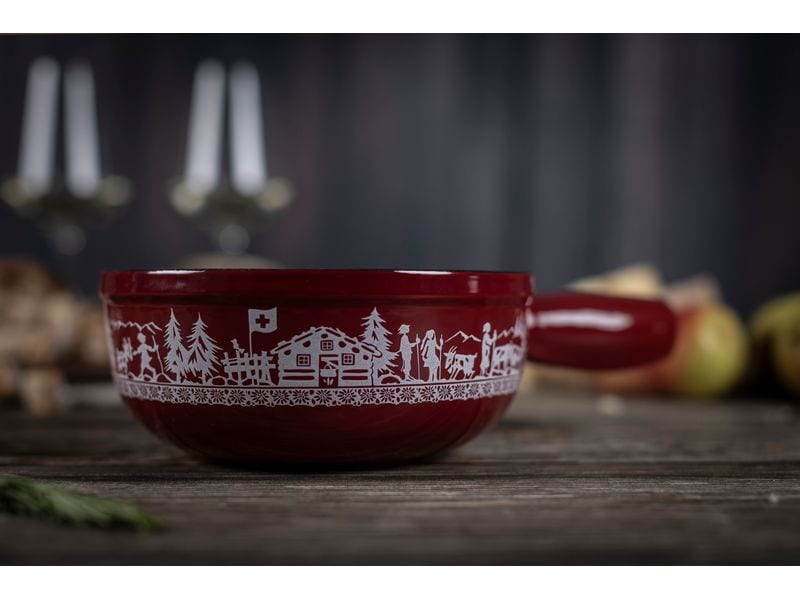Kuhn Rikon Fondue-Caquelon Alpweide Mini Rot Fonduepfanne