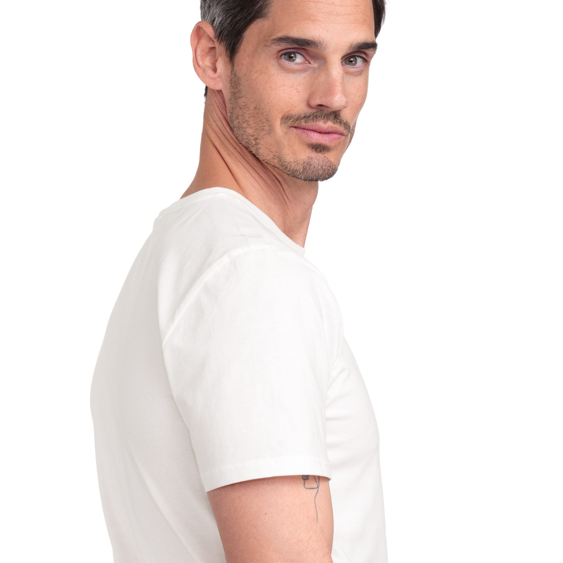 Famy 3 Herren T-Shirts unifarben hellblau / weiss / dunkelblau