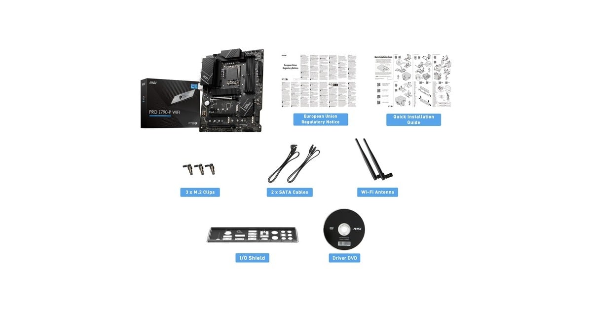 MSIPRO Z790-P WIFI socket 1700 moederbord  (Zwart, RAID, 2.5 Gb-LAN, WLAN, BT, Sound, ATX)