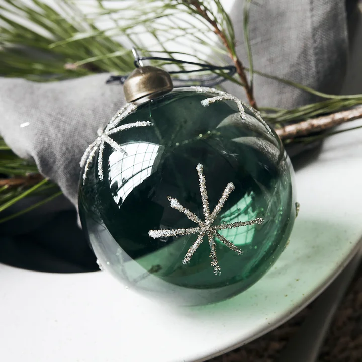 House Doctor - Glas Star Christbaumkugel, Ø 6 cm, grün
