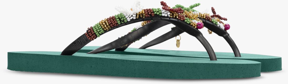 UZURII groene uzurii teenslippers las dalias gold