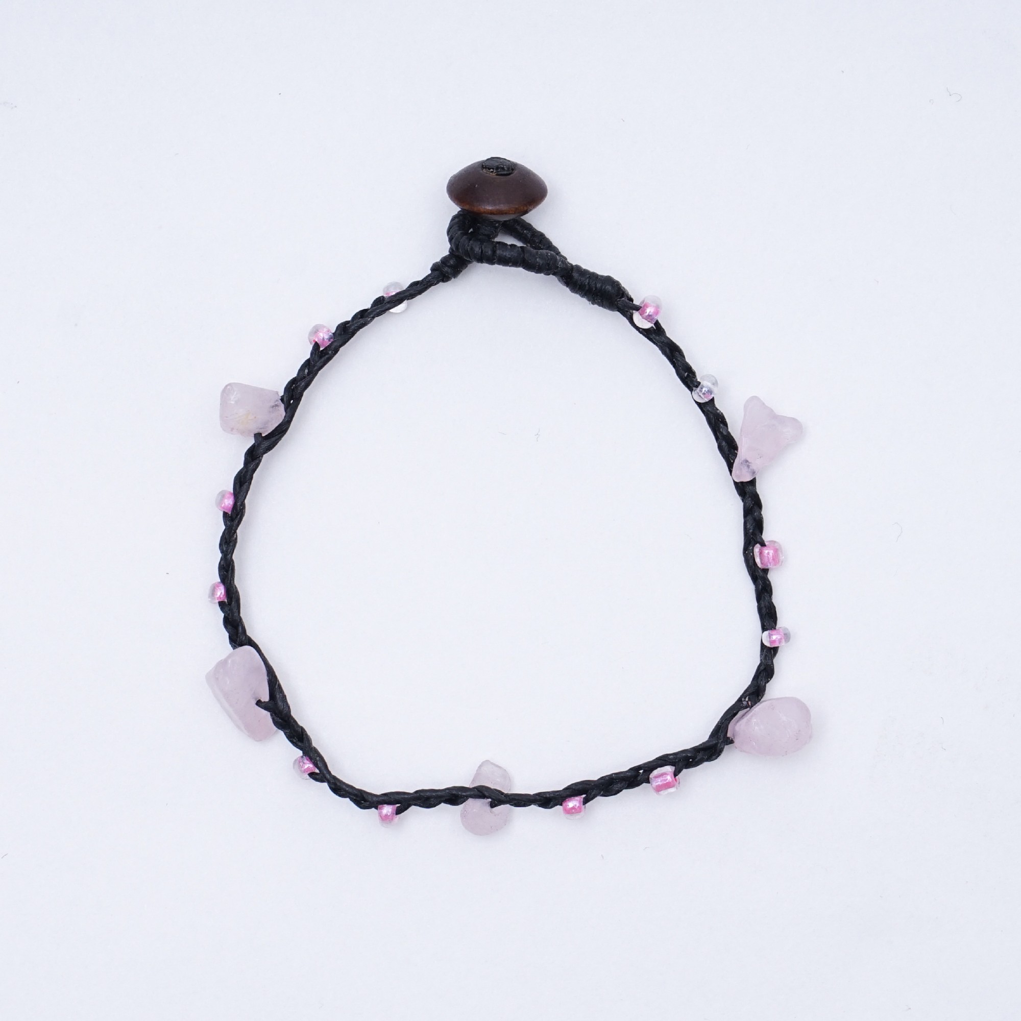 Armband 'Chandler', handgefertigt, schwarz, rosa günstig bestellen