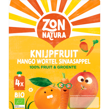 Zonnatura Biologische Knijpfruit Mango Wortel Sinaasappel