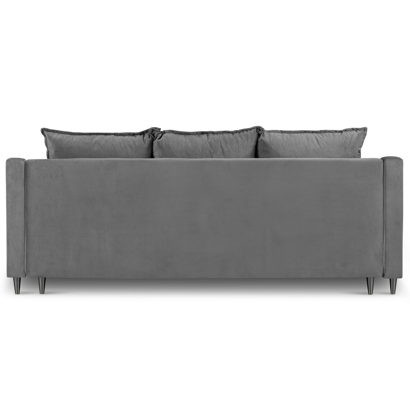 Mazzini Sofas Canapé Convertible avec Coffre en Velours Freesia gris clair - 215x94x90 cm