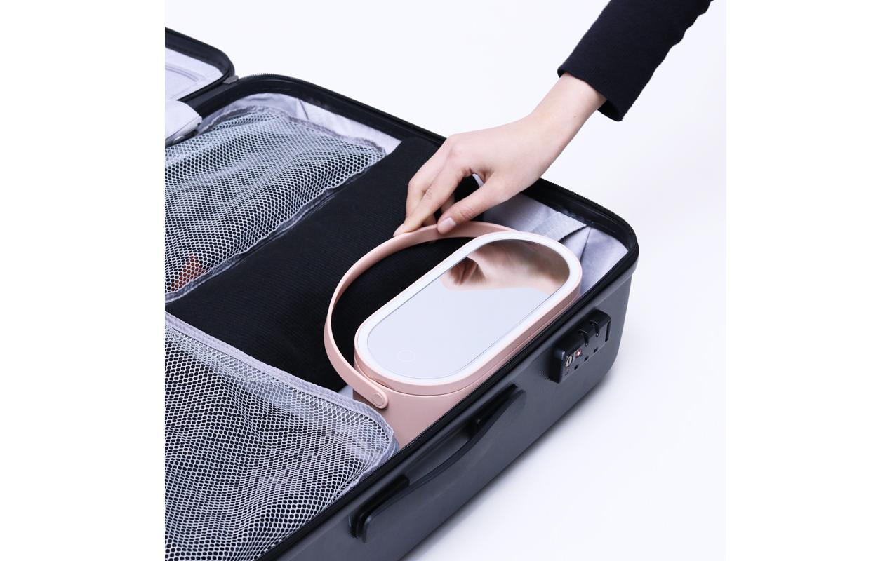 Kosmetikspiegel Magnifique mit Beautycase, Rosa<br>Schminkspiegel mit Beautycase