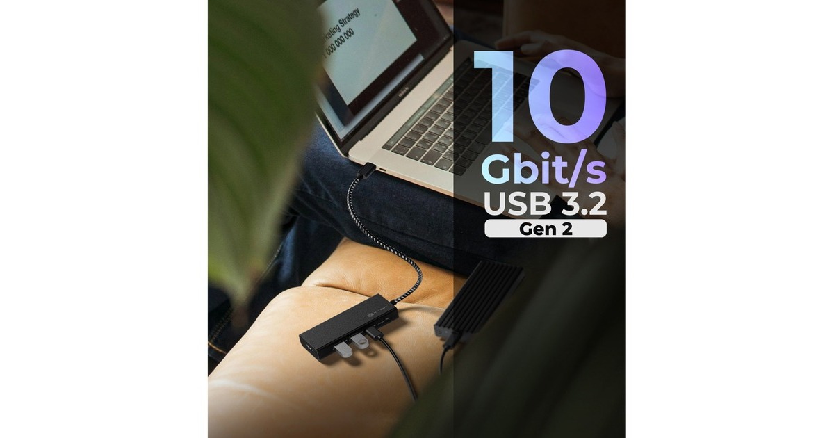ICY BOXIB-HUB1436-CPD usb-hub  (Zwart, 2x USB-A, 2x USB-C)