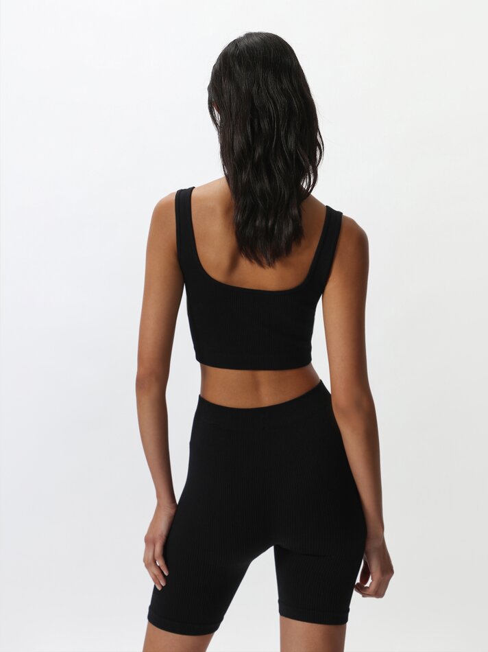 Calça legging de ciclismo sem costura - Preta