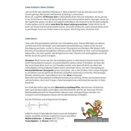 Hauschka Verlag Tests in Mathe Lernzielkontrollen 3. Klasse