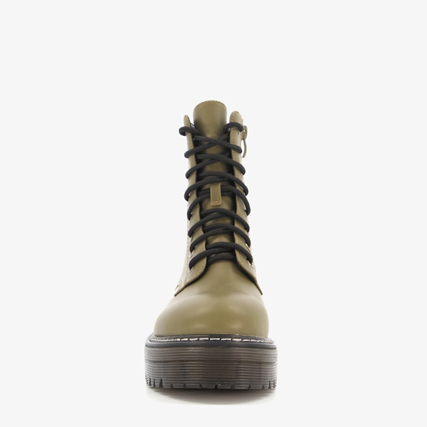 Blue Box dames veterboots taupe groen