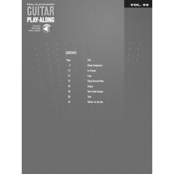 Hal Leonard ZZ Top Play-Along Vol.99
