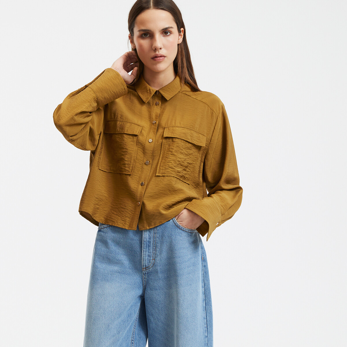 COLEÇÃO LA REDOUTE<br>Camisa curta e folgada, mangas compridas