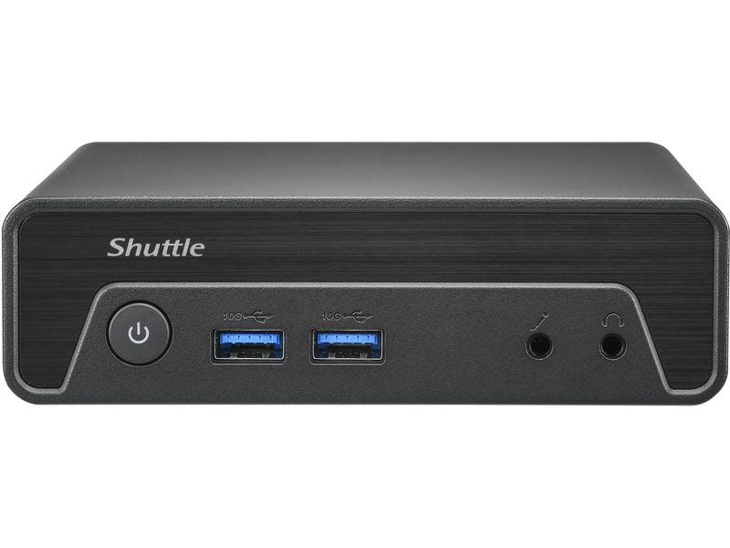 Shuttle Barebone XPC nano NE10N Schwarz Lüfterloser 0,6-Liter-PC mit Intel Alder Lake-N SoC und Dual-Display-Support