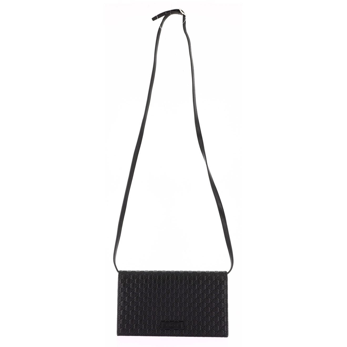 Gucci Sac bandoulière Microssima en Cuir Monogramme noir - Très bon état - L.20 cm