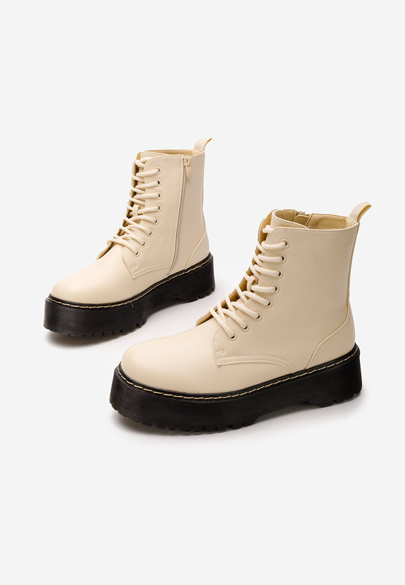 Bottines rangers femme beige Martensa