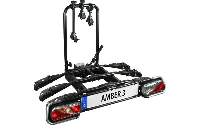 Eufab Fahrradträger Anhängerkupplung Amber III für 3 Fahrräder, E-Bike geeignet