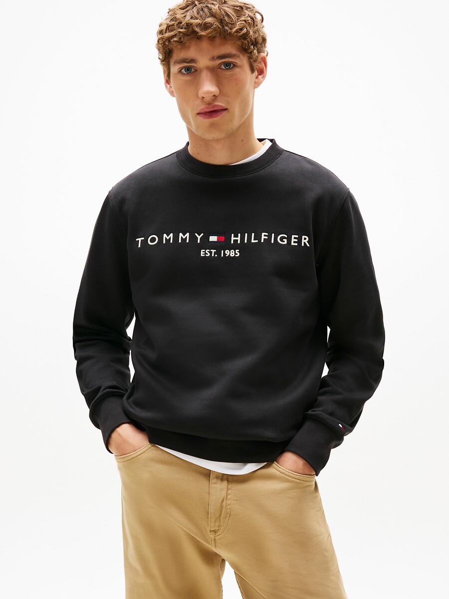 TOMMY HILFIGER<br>Suéter de gola redonda com o logotipo Tommy
