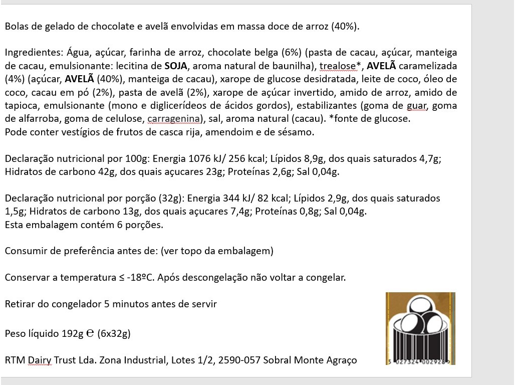 GELADO MOCHI LITTLE MOONS CHOCOLATE AVELÃ 192G (6UN)