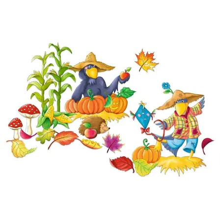 URSUS Wand- und Fensterbild Herbst, 5 Stanzbögen beidseitig bedruckt ca. 24,8 x 33 cm