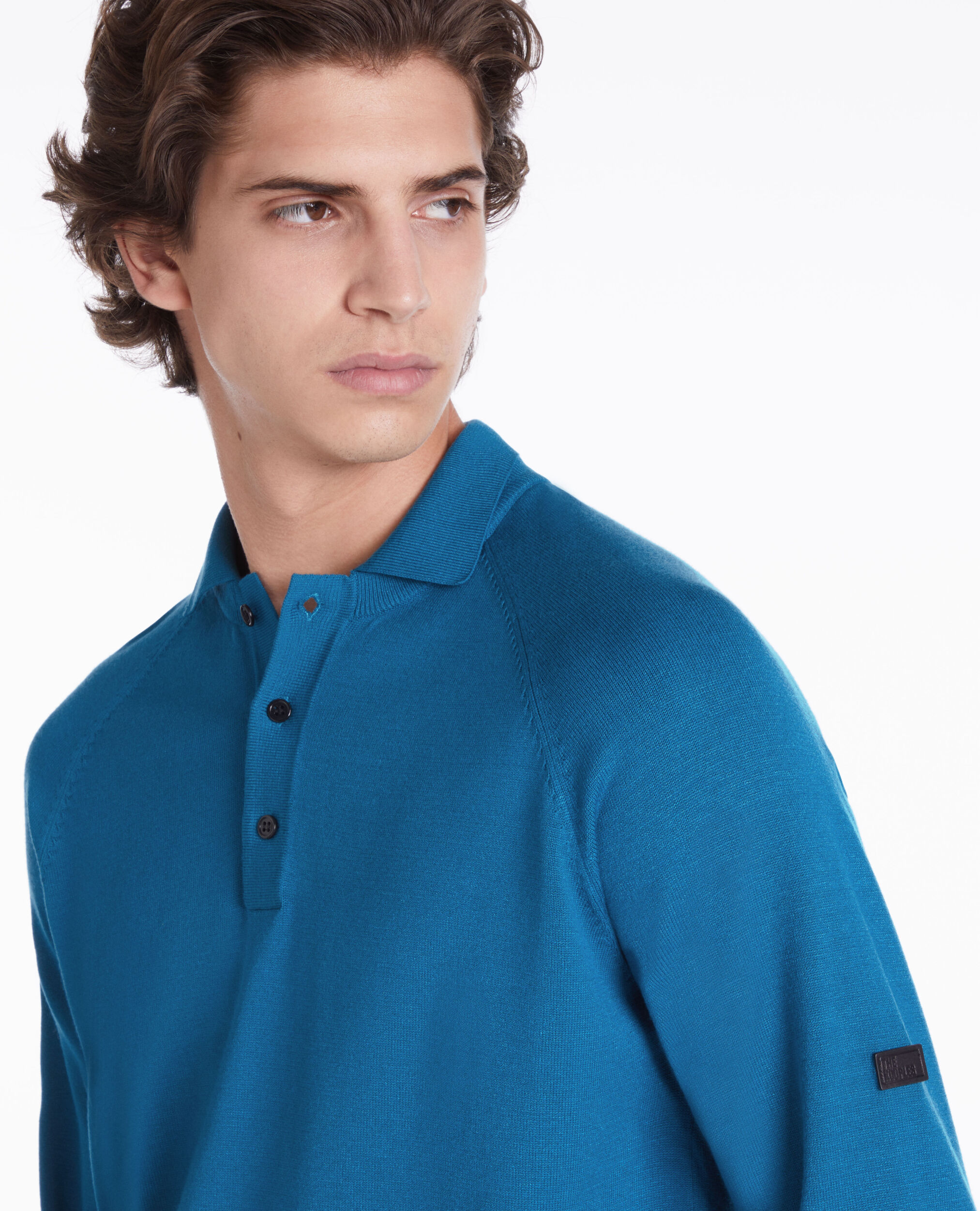 Polo bleu en maille